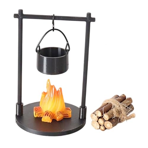 Colcolo Miniatur-Puppenhaus-Zubehör, Ornamente, Mini-Lagerfeuer-Set, 1:12, Feengarten-, Hängeherd, Miniatur-Szenenmodelle Colcolo Miniatur-Puppenhaus-Zubehör, Ornamente, Mini-Lagerfeuer-Set, 1:12, Feengarten-, Hängeherd, Miniatur-Szenenmodelle von Colcolo