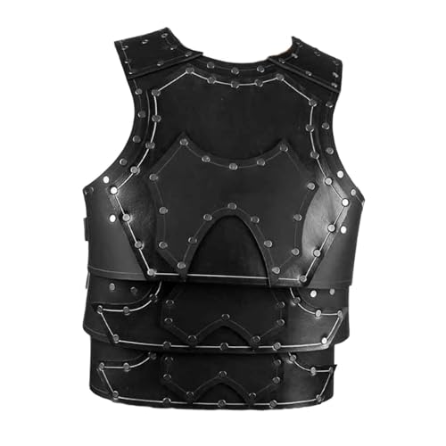 Colcolo Mittelalterliche Brustarmantriebe Samurai Armors Vintage Design PU Ritter Brustpanzer Kostüm Weste Rüstung für Party Cosplay Kostüm, Schwarz von Colcolo
