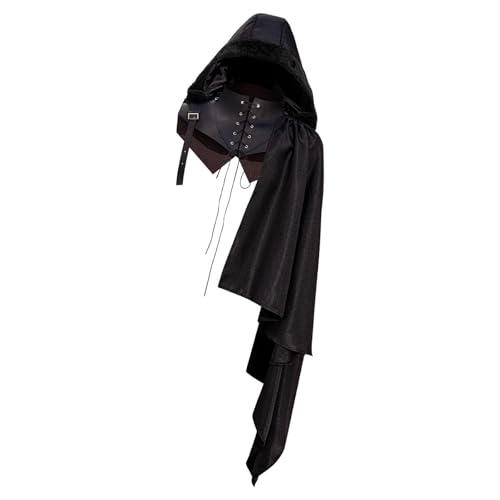 Colcolo Mittelalterlicher Schalhaube Dekor Zettel Kleid halbe Schulter -Umhang für Partyrollenspiele von Colcolo