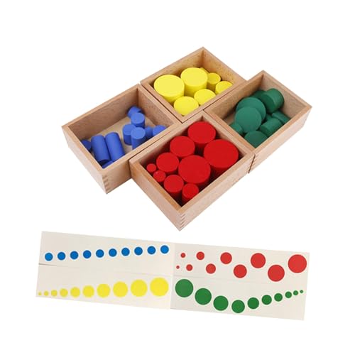 Colcolo Montessori-Zylinder, frühe Entwicklung, frühpädagogisches Spielzeug, sensorisches Material mit Karten für Kinder, Geburtstagsgeschenk von Colcolo
