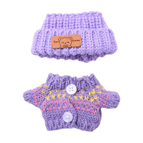 Colcolo Niedlicher 15 cm Anhänger Puppenkleidung Strickpullover und Mütze Puppenzubehör Kleine Mädchen Geschenk Party Favor, Lila Colcolo Niedlicher 15 cm Anhänger Puppenkleidung Strickpullover und Mütze Puppenzubehör Kleine Mädchen Geschenk Party Favor, Lila von Colcolo