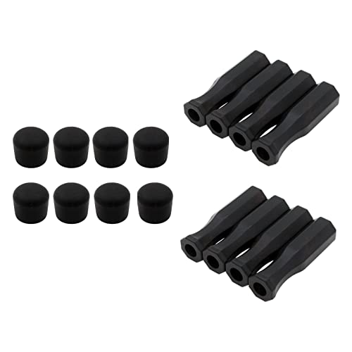 Colcolo Packung mit 16 universellen achteckigen Griffen und Sicherheitsendkappen, Zubehör, schwarzes Teil, Standard-Kickertische, Kicker-Liebhaber Colcolo Packung mit 16 universellen achteckigen Griffen und Sicherheitsendkappen, Zubehör, schwarzes Teil, Standard-Kickertische, Kicker-Liebhaber von Colcolo