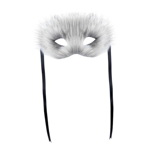 Colcolo Pelzfuchs Gesichtsmaske Venezianische Partymaske für Party -Kostümkleid Valentinstag Männer, Grau Colcolo Pelzfuchs Gesichtsmaske Venezianische Partymaske für Party -Kostümkleid Valentinstag Männer, Grau von Colcolo