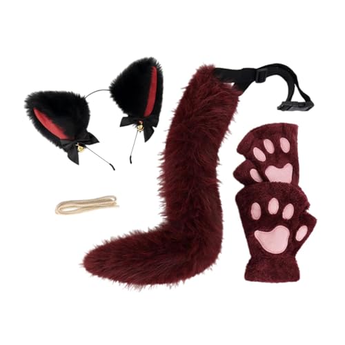 Colcolo Plüsch-, Krallen und Schwanz-Set. Süßes Kostüm-Rollenspiel für Bühnenshows, Rot Schwarz Colcolo Plüsch-, Krallen und Schwanz-Set. Süßes Kostüm-Rollenspiel für Bühnenshows, Rot Schwarz von Colcolo