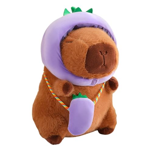 Colcolo Plüsch-Capybara-Puppe, Capybara-Plüschtier, Kinderzimmerdekoration, realistisches, bequemes, süßes Capybara-Stofftier für Teenager-Familien, Aubergine 28cm von Colcolo