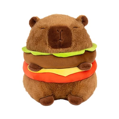 Colcolo Plüsch Hamburger Capybara Capybara Figur Couch Cartoon Wohnzimmer Zimmer Dekor Capybara Puppe Gefülltes Capybara Spielzeug für Geschenke, 20 cm von Colcolo