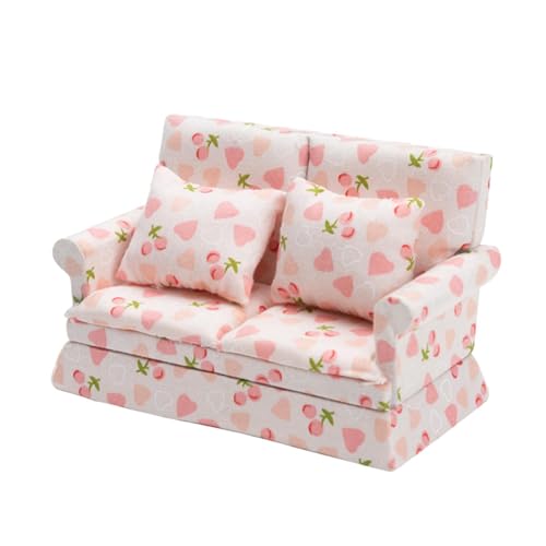 Colcolo Puppenhaus Couch Miniatur Couch 1/12 Maßstab, Miniatur Dekoration, 12.8cmx6.1cmx7.6cm von Colcolo