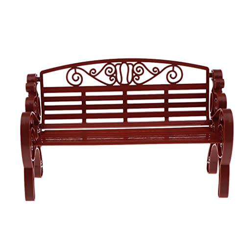 Colcolo Puppenhaus Klassische Outdoor Garten Terrassenbank mit Armlehnen, 1/6 Maßstab Puppenhausmöbel, Braun Colcolo Puppenhaus Klassische Outdoor Garten Terrassenbank mit Armlehnen, 1/6 Maßstab Puppenhausmöbel, Braun von Colcolo