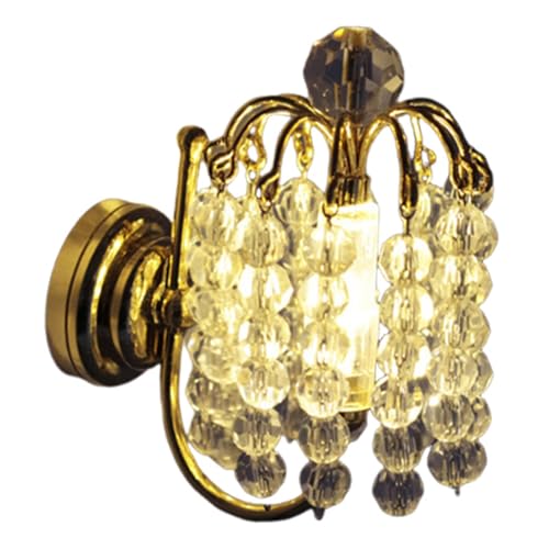 Colcolo Puppenhaus-Wandlampe im Maßstab 1:12, Beleuchtung, Miniaturmöbel, funktionale aus Metall, Miniatur-Wandleuchte für Wohnzimmer, Style B von Colcolo
