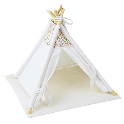 Colcolo Puppenhaus-Zelt, Miniatur-Möbel, Ausstellungsmöbel, Foto-Requisite, Mini-Häuschen aus Holz, simuliertes Spielzeug für den Heimgebrauch, Zubehör, mit weißem Pad von Colcolo