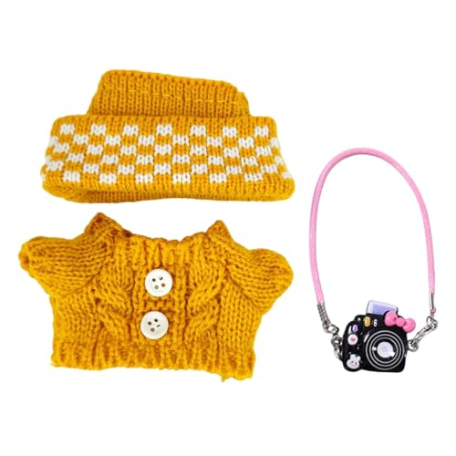 Colcolo Puppenkleidung, Puppenkleidung, Anzug, Dekoration, süßes Kleid, Spielzeug, Pullover und Mütze, Puppenzubehör für 15 cm/17 cm Puppen, DIY-Basteln, Gelb Colcolo Puppenkleidung, Puppenkleidung, Anzug, Dekoration, süßes Kleid, Spielzeug, Pullover und Mütze, Puppenzubehör für 15 cm/17 cm Puppen, DIY-Basteln, Gelb von Colcolo