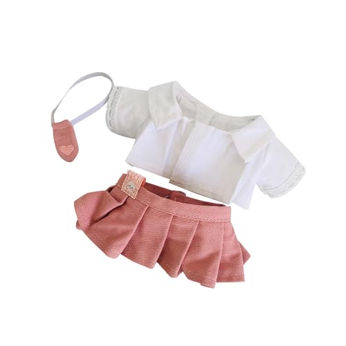 Colcolo Puppenkleidung für 20cm Puppe, Anziehsachen zum Selbermachen, stilvolles Plüschpuppenzubehör, weiche Puppenkleidung, Cartoon, Puppenuniform-Set von Colcolo