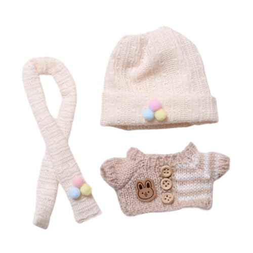Colcolo Puppenschal und Mütze, Puppenmütze mit Manschetten, Rollenspiel-Verkleidung, Kopfbedeckung für DIY-Modepuppen, Stoffpuppenmütze für 17-cm-Puppen, mit Pullover Colcolo Puppenschal und Mütze, Puppenmütze mit Manschetten, Rollenspiel-Verkleidung, Kopfbedeckung für DIY-Modepuppen, Stoffpuppenmütze für 17-cm-Puppen, mit Pullover von Colcolo