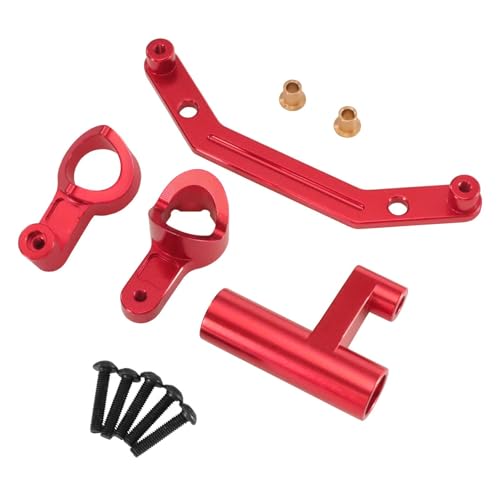 Colcolo RC-Auto-Lenkung, RC-Ersatzteile, Metall-Reparatur-Montage, kompakt, direkter Ersatz für Zubehör, Lenkungsteile, Rot von Colcolo