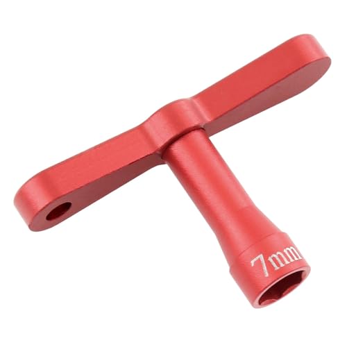 Colcolo RC-Auto M4 Nylon-Sicherungsmutternschlüssel T-Griff für 1/10 1/8 -Truck-Zubehör Mehrzweck-Metall-Installationswerkzeug, Rot von Colcolo