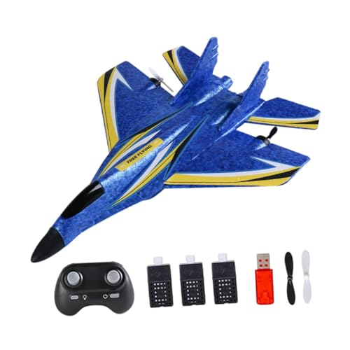 Colcolo RC Flugzeug mit Fernsteuerung Und Gyro für Kinder Und Erwachsene, Blau DREI Batterie von Colcolo