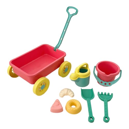 Colcolo Sandkastenspielzeug, Sandrad, Wassereimer, Werkzeuge, Sandspielzeug, Kinderwagen für Sommeraktivitäten, ROSA von Colcolo