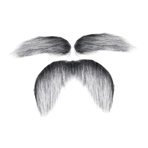 Colcolo Schnurrbart Augenbrauen Kostüm lustige Dekoration Halloween Bart für Leistung, Grau-weiß Colcolo Schnurrbart Augenbrauen Kostüm lustige Dekoration Halloween Bart für Leistung, Grau-weiß von Colcolo