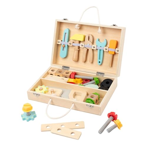 Colcolo Schrauben- und Muttern-Set aus Holz, Werkzeugset für Kleinkinder, Entwicklung der Feinmotorik, Modellbau-Werkzeugsätze für Kinder im Vorschulalter, von Colcolo