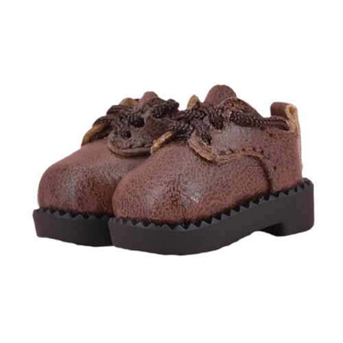 Colcolo Schuhe im Maßstab 1/12 für Puppen zur Förderung der Fantasie, Dunkelbraun von Colcolo