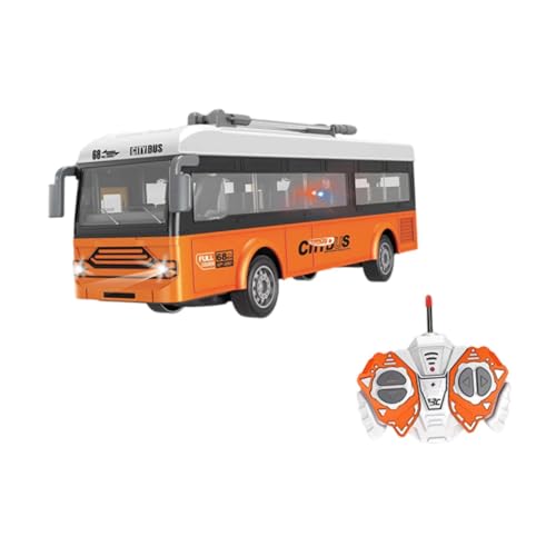 Colcolo Schulbus Spielzeug RC Auto 1/30 Elektronische Fahrzeuge Bildungssimulation Fernbedienung Auto Fahrzeuge RC Modellauto Spielzeug RC Bus, Orangefarbener Stadtbus von Colcolo