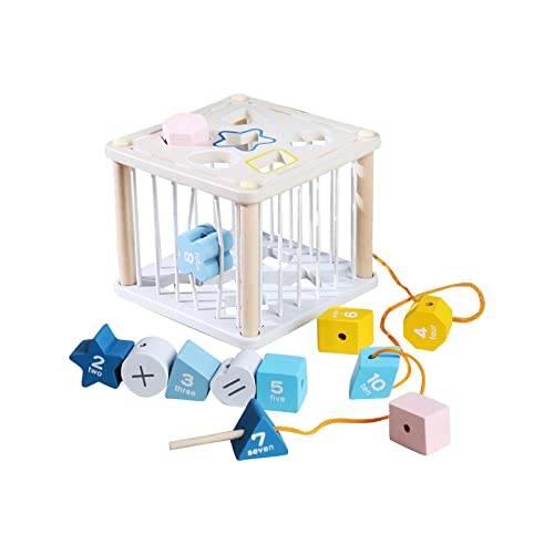 Colcolo Shape Matching Puzzle Holz Spielzeug Feinmotorik Blöcke Sortierpuzzle Lernaktivitäten Mehrlochmathe Party Geschenk für Vorschule von Colcolo