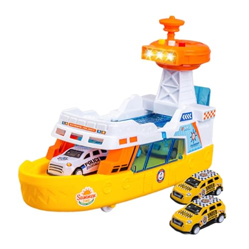 Colcolo Simulation Fire Boat Model Toy Set lehrreich kleines Diecast Legierungauto mit Lichtern und Geräuschen für Jungen und Mädchen Kinder, Gelb von Colcolo