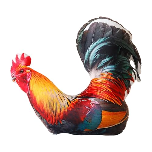 Colcolo Simulation Tier Plüsch Spielzeug Plüsch Puppe Kissen Ornament Umarmbar Spielzeug Lustige Stofftier Kissen für Jungen Mädchen Erwachsene, Hahn von Colcolo