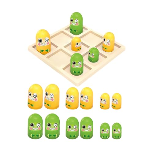 Colcolo Tic TAC Toe-Spiel, pädagogisches Lehrspielzeug für Kinder im Alter von 4–8 Jahren, für Erwachsene und die Familie, klassisches Tischdame-Spiel, Frosch von Colcolo