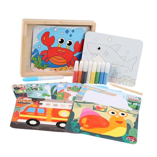 Colcolo Wasser- und Sandkunstmalerei Kit 10 Doppel -Seitenkarten Spielzeug 8 Sandflaschen Feinmotorische Fähigkeiten für Jungen Mädchen Party Urlaub Colcolo Wasser- und Sandkunstmalerei Kit 10 Doppel -Seitenkarten Spielzeug 8 Sandflaschen Feinmotorische Fähigkeiten für Jungen Mädchen Party Urlaub von Colcolo