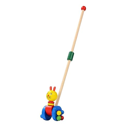 Colcolo Zugtierspielzeug zum Gehen, Schiebespielzeug aus Holz, entwickelt motorische Fähigkeiten, Schieben beim Gehen, Lernaktivitäten im Vorschulalter. Gehen, Katze von Colcolo
