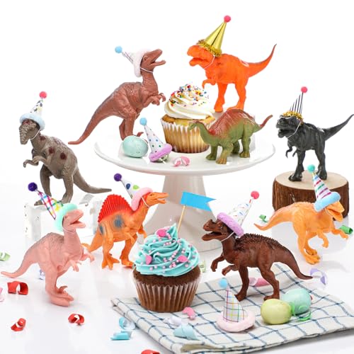 Colingmill Dinosaurier-Geburtstagsparty-Dekorationen, Mini-Geburtstagshut, Tierfiguren-Modell, Kuchendekoration mit Mini-Hut für wilde Tiere, Motto-Party, Geburtstagsparty, 18 Stück Colingmill Dinosaurier-Geburtstagsparty-Dekorationen, Mini-Geburtstagshut, Tierfiguren-Modell, Kuchendekoration mit Mini-Hut für wilde Tiere, Motto-Party, Geburtstagsparty, 18 Stück von Colingmill