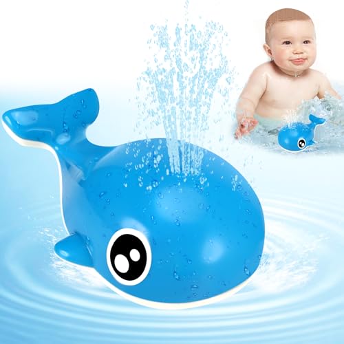Collazoey Baby Bad Spielzeug,Wal-Badespielzeug für Kinder, leuchtender Springbrunnen, Sprinkler, Pool-Badewannenspielzeug,für Kleinkinder und Kinder von 1 bis 3 Jahren von Collazoey