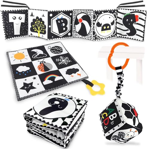 Collazoey Black & White Stoff-Buch, Kontrastbuch Baby Spielzeug 0 3 6 9 12 Monate, Kontrast Spielzeug Baby, Wahrnehmungs-Lernspielzeug, für Kleinkinder Babys Neugeborene Collazoey Black & White Stoff-Buch, Kontrastbuch Baby Spielzeug 0 3 6 9 12 Monate, Kontrast Spielzeug Baby, Wahrnehmungs-Lernspielzeug, für Kleinkinder Babys Neugeborene von Collazoey