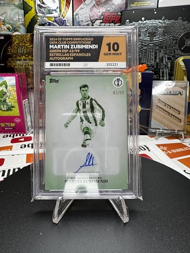 Collect-a-Bubbles Topps Simplicidad UEFA Club Wettbewerbe 2024-25, Martin Zubimendi, Grün /99, Autogramm von Estrellas, Ace Grade 10, Zertifikatsnummer 355321 von Collect-a-Bubbles