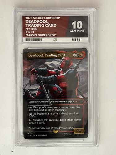 Magic The Gathering | 2025 - Deadpool, Sammelkarte - Secret Lair Drop - 1753 - Mythic - Marvel Superdrop | Ace Grade 10 | Zertifikatnummer 358861 Magic The Gathering | 2025 - Deadpool, Sammelkarte - Secret Lair Drop - 1753 - Mythic - Marvel Superdrop | Ace Grade 10 | Zertifikatnummer 358861 von Collect-a-Bubbles