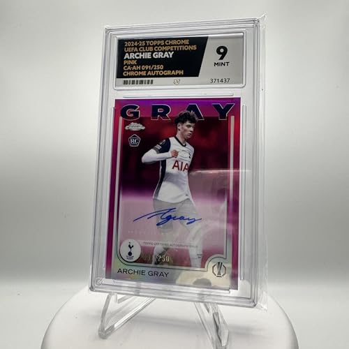 Topps Chrome UEFA Archie Gray - CA-AH - Pink /250 - Chrom-Autogramm - Klasse 9 von Collect-a-Bubbles