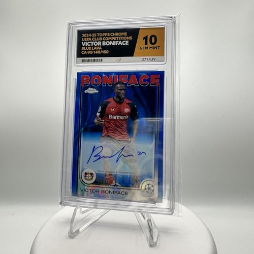 Topps Chrome UEFA Victor Boniface - CA-VB - Blue Lava /150 - Grade 10 von Collect-a-Bubbles