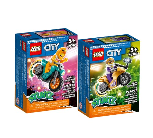 Lego City Stuntz Set: Selfie-Stuntbike 60309 + Maskottchen-Stuntbike 60310, Actionset für Kinder ab 5 Jahren von Collectix