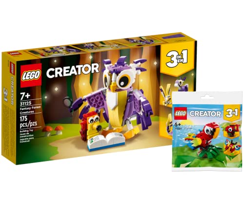 Lego Creator 3-in-1 Set: Wald-Fabelwesen 31125 + Tropischer Papagei 30581 (Polybag), ab 7 Jahren von Collectix