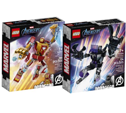 Lego Marvel Avengers Mech Building Experience - Black Panther & Iron Man Mech 76204 & 76203 - Baukasten - 8 bis 14 Jahre - Collectix von Collectix