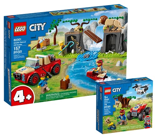 Collectix Lego Set - City Tierrettungs-Geländewagen 60301 + Tierrettungs-Quad 60300 von Collectix