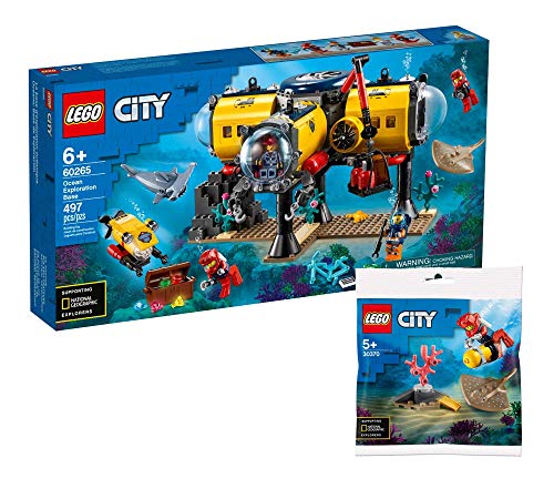 Collectix Lego Set - Lego City Meeresforschungsbasis 60265 + City Tiefseetaucher 30370 (Polybag), Geschenkset ab 6 Jahren von Collectix