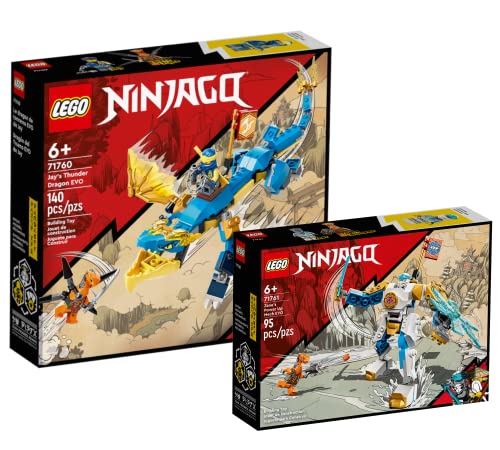 Lego Set - Ninjago Jays Donnerdrache EVO 71760 + Zanes Power-Up-Mech EVO 71761, für Kinder ab 6 Jahren von Collectix