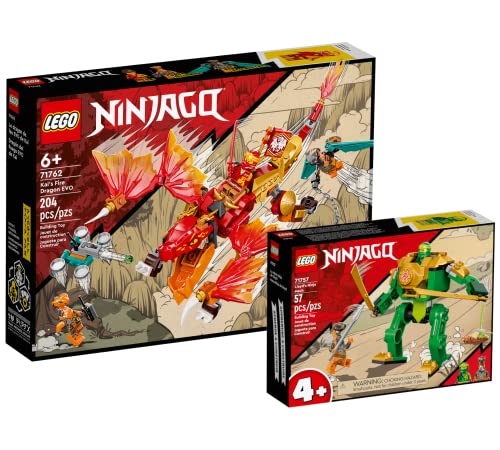 Lego Set - Ninjago Kais Feuerdrache EVO 71762 + Ninjago Lloyds Ninja-Mech 71757, für Kinder ab 6 Jahren von Collectix