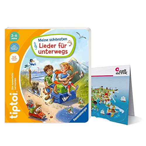 Collectix Ravensburger tiptoi Buch - Meine schönsten Lieder für unterwegs + Kinder Wimmel-Weltkarte | Kinderlieder 4-7 Jahre von Collectix