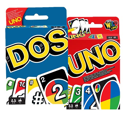 Collectix Karten-Spiel Set: UNO + DOS, Familie-Gesellschaftsspiele ab 7 Jahren von Collectix