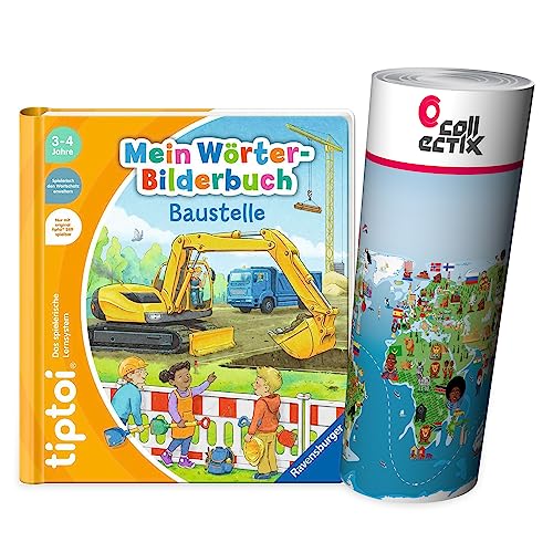 Ravensburger tiptoi ® Buch - Komm mit auf die Baustelle + Kinder Auto-Sticker | Kinderbuch ab 4 Jahren von Collectix