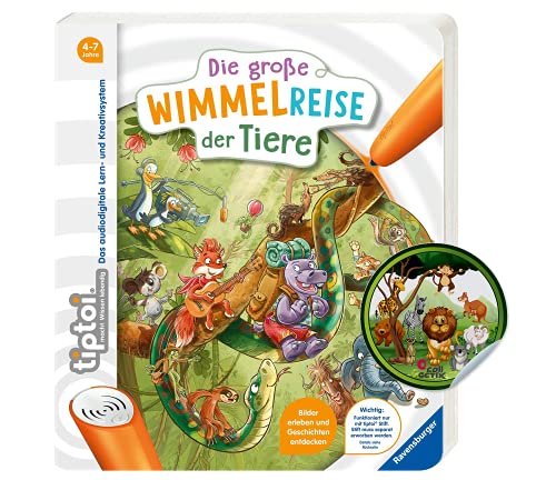 Ravensburger tiptoi Buch - Die große Wimmelreise der Tiere + Kinder Tier-Sticker | ab 4 Jahren von Collectix