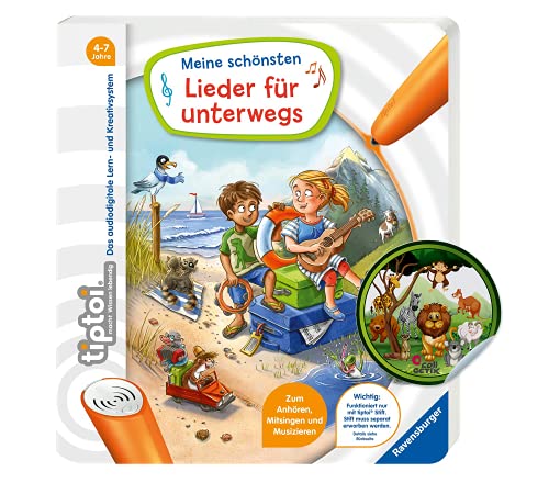 Ravensburger tiptoi Buch - Meine schönsten Lieder für unterwegs + Kinder Tier-Sticker | Kinderlieder 4-7 Jahre von Collectix